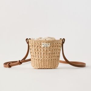 NWT Zara Beige Woven Crossbody Bag